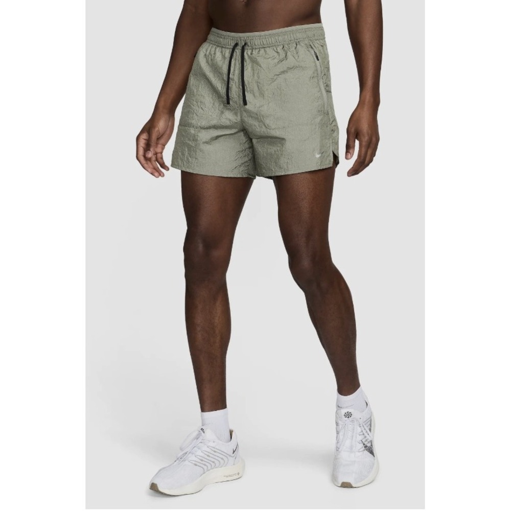 Nike Women Sage Green Crinkle Dri-FIT Running Division Shorts S